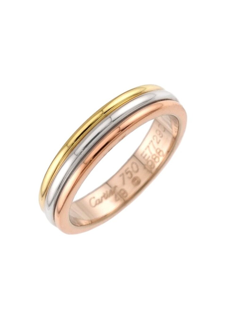 Cartier Vendome 49 Ring 18k Yellow Gold WG PG Three 750